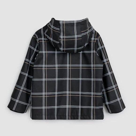 Miles the Label Grid Print on Black Hooded Raincoat 5Y NEW! - Picture 12 of 12